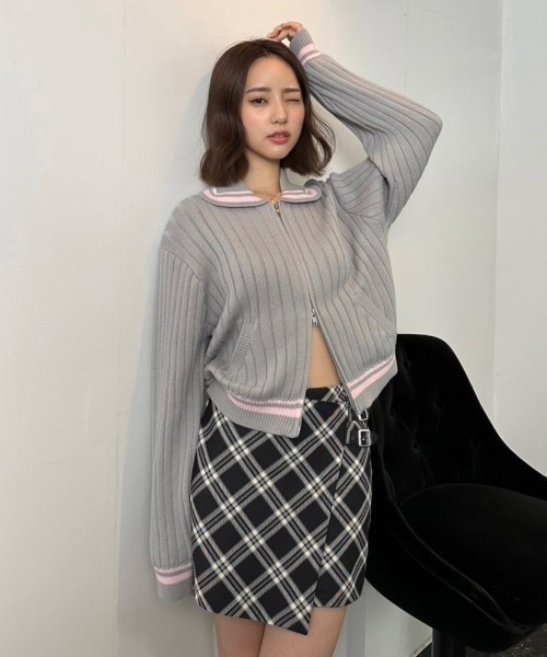 TRISECT2 JOURNAL STANDARD ジップアップ　ニットセーター JUST A NOON（ジャストアヌーン）の「ダブルジップアップニット