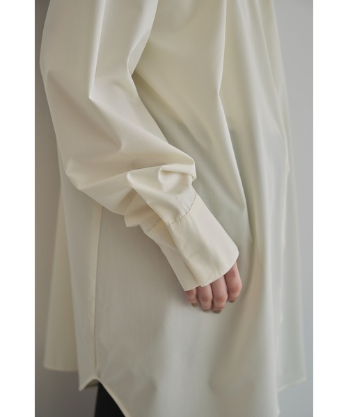 Abor(アボア)の「【Abor】ハイネックシャーリングオーバーシャツ(シャツ/ブラウス・レディース・ネイビー/オフホワイト/クリーム・FREE)」の17枚目の写真
