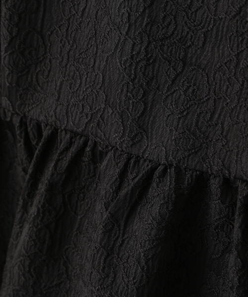 N.(N. Natural Beauty Basic)(エヌエヌナチュラルビューティーベーシック)の「◆ジャガードペプラムトップス(シャツ/ブラウス・レディース・オフホワイト/ブラック・MEDIUM)」の12枚目の写真