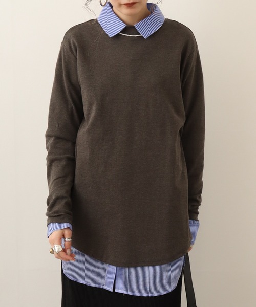 atONE(アットワン)の「atONE つまり過ぎない絶妙ネック!プチハイネックカットソー(Tシャツ/カットソー・レディース・ホワイト/チャコールグレー/ブラック/杢グレー・LL/L/M/3L/4L)」の17枚目の写真