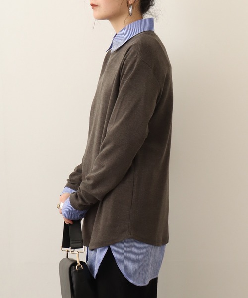 atONE(アットワン)の「atONE つまり過ぎない絶妙ネック!プチハイネックカットソー(Tシャツ/カットソー・レディース・ホワイト/チャコールグレー/ブラック/杢グレー・LL/L/M/3L/4L)」の18枚目の写真