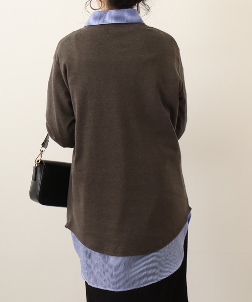 atONE(アットワン)の「atONE つまり過ぎない絶妙ネック!プチハイネックカットソー(Tシャツ/カットソー・レディース・ホワイト/チャコールグレー/ブラック/杢グレー・LL/L/M/3L/4L)」の19枚目の写真