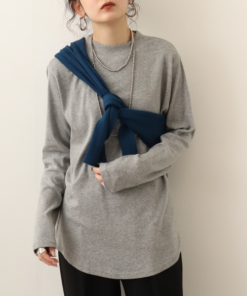 atONE(アットワン)の「atONE つまり過ぎない絶妙ネック!プチハイネックカットソー(Tシャツ/カットソー・レディース・ホワイト/チャコールグレー/ブラック/杢グレー・LL/L/M/3L/4L)」の22枚目の写真