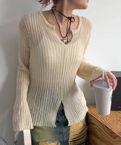 SHAGGIE（シャギー）の「スキッパールーズニット（Tシャツ