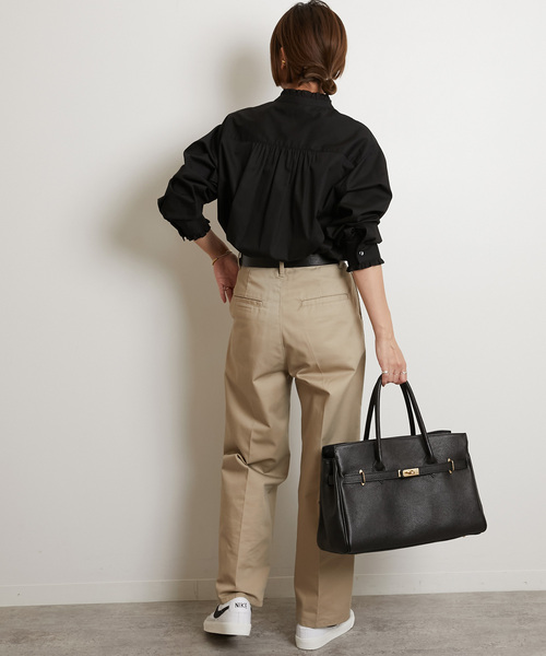 JOURNAL STANDARD relume(ジャーナルスタンダード レリューム)の「《追加3》コットンブロードフリルブラウス(シャツ/ブラウス・レディース・ブルー系その他/ブラック/ホワイト・FREE)」の15枚目の写真