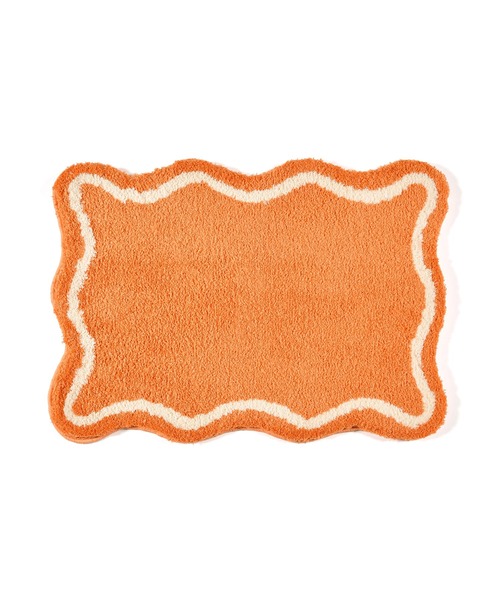 Francfranc（フランフラン）の「ウェーブライン マット 700×500 オレンジ（ラグ/マット）」 WEAR