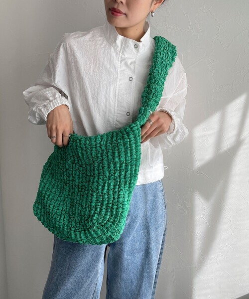 CONTROL FREAK / CTFK（コントロールフリーク）の「【CONTROL FREAK/コントロールフリーク】クランプルショルダーバッグ（ショルダーバッグ・レディース・ホワイト/グリーン/ブラック・FREE）」の13枚目の写真