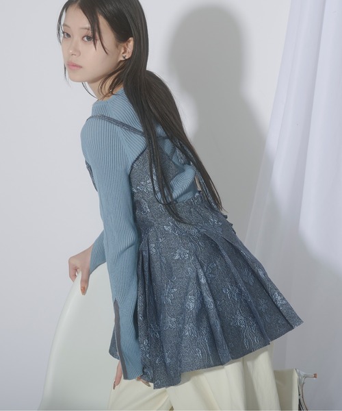 Ezick（エジック）の「Gross jacquard キャミチュニック（キャミソール・レディース・グレー/ブルー・FREE）」の22枚目の写真