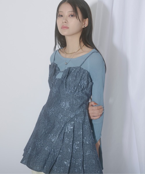 Gross jacquard キャミチュニック　ブルー Gross jacquard キャミチュニック（キャミソール）｜Ezick