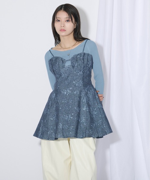 Ezick エジック Paisley jacquard チュニックキャミブラウス Ezick（エジック）の「Flower jacquard キャミチュニック