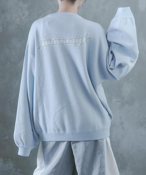 Whinny(ホワイニー)の「Whinny/ナイトスカイチルドレン(ニット/セーター・レディース・サックスブルー/ホワイト/ブラック・FREE)」の3枚目の写真