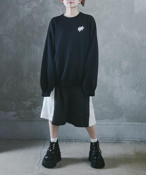 Whinny(ホワイニー)の「Whinny/ナイトスカイチルドレン(ニット/セーター・レディース・サックスブルー/ホワイト/ブラック・FREE)」の9枚目の写真