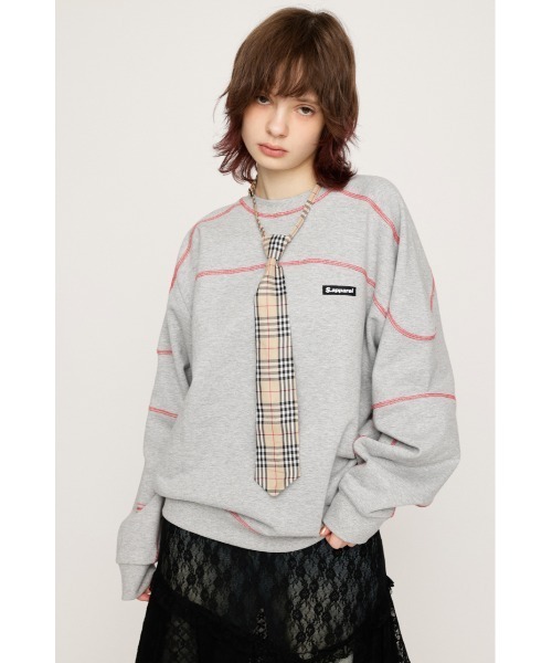 SLY（スライ）の「EMBROIDERY TIE エンブロイダリー タイ ネクタイ（ネクタイ・レディース・グレー系その他2/ベージュ系その他・FREE）」の3枚目の写真