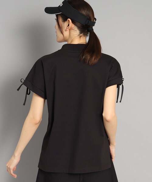 新品タグ付き★adabat ロゴデザイン リボン付き フレンチスリーブTシャツ セール】ロゴデザイン リボン付き フレンチスリーブTシャツ（T