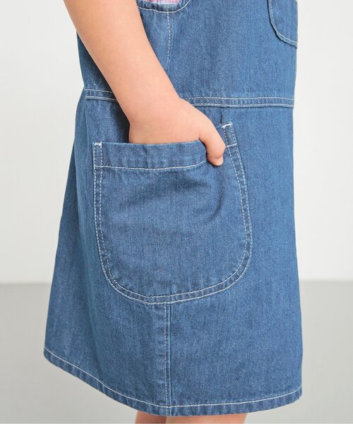 BREEZE（ブリーズ）の「ベルト切替ジャンスカ（ジャンパースカート・キッズ・ブルー/サックスブルー・110/120/90/100）」の17枚目の写真