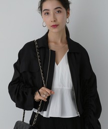 saloon | SALOON(サルーン)/袖シャーリングシアーブルゾン(ブルゾン)