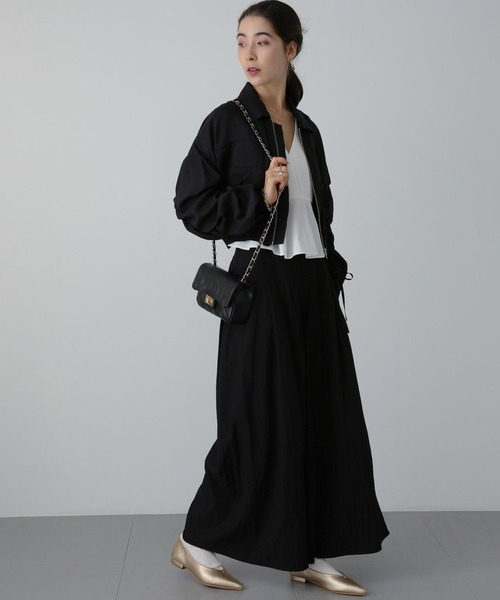 saloon（サルーン）の「SALOON(サルーン)/袖シャーリングシアーブルゾン（ブルゾン・レディース・ライトグリーン/オフホワイト/ブラック・FREE）」の10枚目の写真