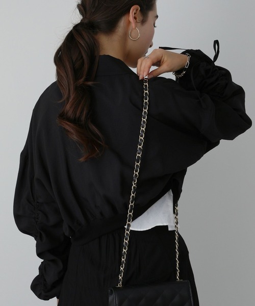 saloon（サルーン）の「SALOON(サルーン)/袖シャーリングシアーブルゾン（ブルゾン・レディース・ライトグリーン/オフホワイト/ブラック・FREE）」の17枚目の写真