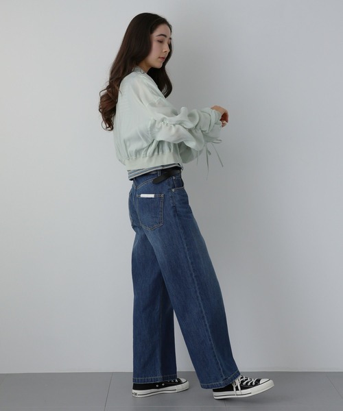 saloon（サルーン）の「SALOON(サルーン)/袖シャーリングシアーブルゾン（ブルゾン・レディース・ライトグリーン/オフホワイト/ブラック・FREE）」の20枚目の写真