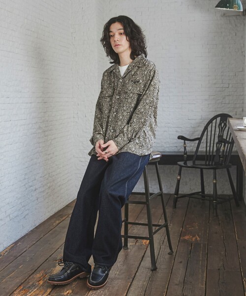 TOWNCRAFT（タウンクラフト）の「TOWNCRAFT（タウンクラフト）別注ペイズリーオープンカラーシャツ（シャツ/ブラウス・メンズ・ブラック/ネイビー・M/L/XL）」の8枚目の写真