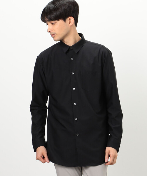 COMME CA ISM(コムサイズム)の「【イージーケア】ポリエステル トリコット ドレスシャツ(ビジネスシャツ・メンズ・ホワイト/ブラック・SMALL/MEDIUM/LARGE/X-LARGE)」の2枚目の写真