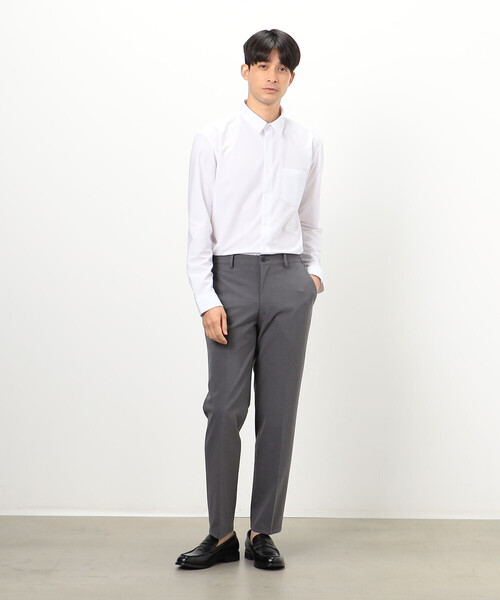 COMME CA ISM(コムサイズム)の「【イージーケア】ポリエステル トリコット ドレスシャツ(ビジネスシャツ・メンズ・ホワイト/ブラック・SMALL/MEDIUM/LARGE/X-LARGE)」の5枚目の写真