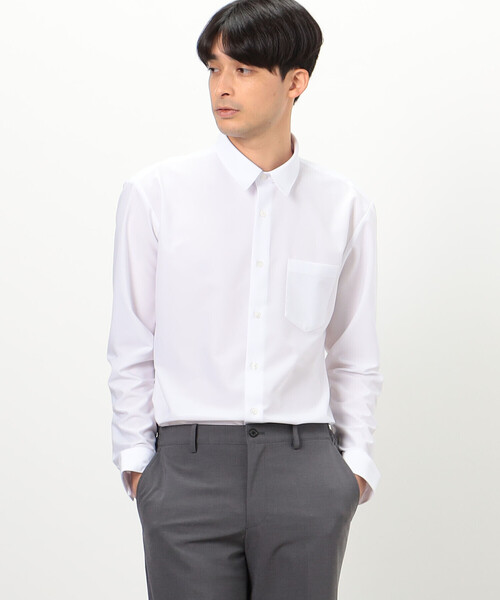 COMME CA ISM(コムサイズム)の「【イージーケア】ポリエステル トリコット ドレスシャツ(ビジネスシャツ・メンズ・ホワイト/ブラック・SMALL/MEDIUM/LARGE/X-LARGE)」の7枚目の写真