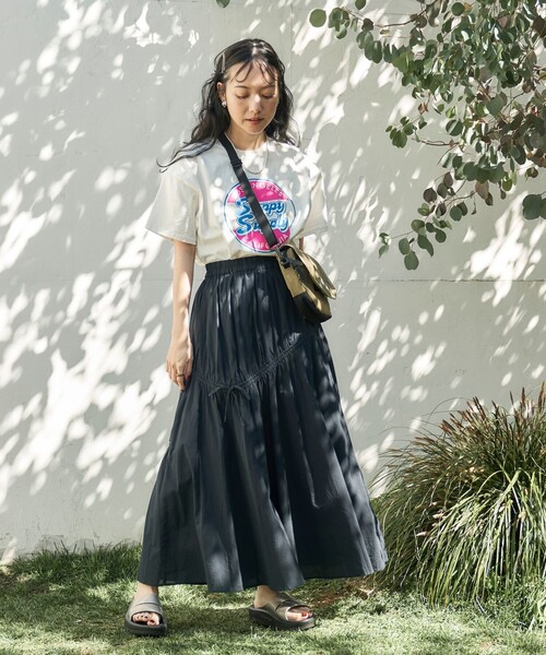 FREAK'S STORE（フリークスストア）の「インド アシメリボンスカート/ロングスカート（スカート・レディース・ブラック/オリーブ/オフホワイト・ﾌﾘ-）」の14枚目の写真