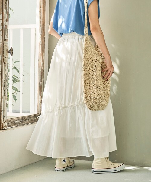 FREAK'S STORE（フリークスストア）の「インド アシメリボンスカート/ロングスカート（スカート・レディース・ブラック/オリーブ/オフホワイト・ﾌﾘ-）」の6枚目の写真