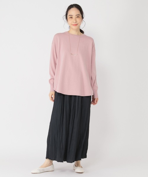 studio CLIP（スタディオクリップ）の「12ゲージラウンドヘムチュニック（ニット/セーター・レディース・ピンク/ネイビー/イエロー/オフホワイト・FREE）」の7枚目の写真