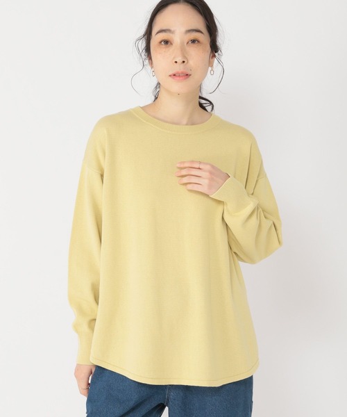 studio CLIP（スタディオクリップ）の「12ゲージラウンドヘムチュニック（ニット/セーター・レディース・ピンク/ネイビー/イエロー/オフホワイト・FREE）」の10枚目の写真