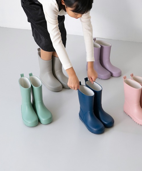 menue（メヌエ）の「キッズ レインブーツ（レインシューズ・キッズ・ネイビー/ミント/ラベンダー/ピンク/グレー・26/27/28/29/30/31/32/33/34/35）」の10枚目の写真