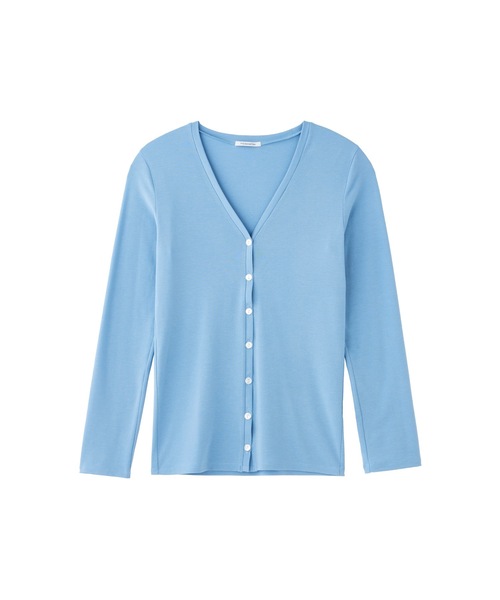 Priv. Spoons Club(プライベートスプーンズクラブ)の「elastic cardigan / Vネック長袖カーディガン(カーディガン/ボレロ・レディース・ブルー/ブラック・FREE)」の20枚目の写真