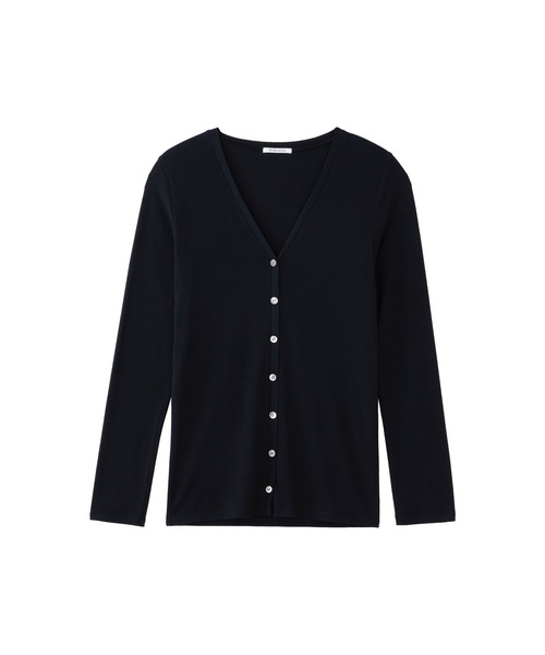 Priv. Spoons Club(プライベートスプーンズクラブ)の「elastic cardigan / Vネック長袖カーディガン(カーディガン/ボレロ・レディース・ブルー/ブラック・FREE)」の8枚目の写真