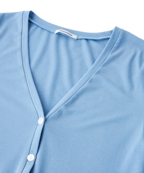 Priv. Spoons Club(プライベートスプーンズクラブ)の「elastic cardigan / Vネック長袖カーディガン(カーディガン/ボレロ・レディース・ブルー/ブラック・FREE)」の10枚目の写真