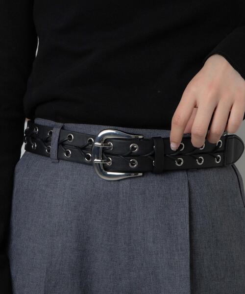 WEGO(ウィゴー)の「WEGO/レースアップハトメベルト(ベルト・レディース・ブラック・FREE)」の4枚目の写真