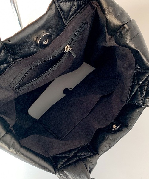 florist（フローリスト）の「メタリックパフィレザーハンドバッグ/トートバッグ（ハンドバッグ・レディース・ホワイト/ピンクゴールド/ブラック/シルバー・FREE）」の21枚目の写真