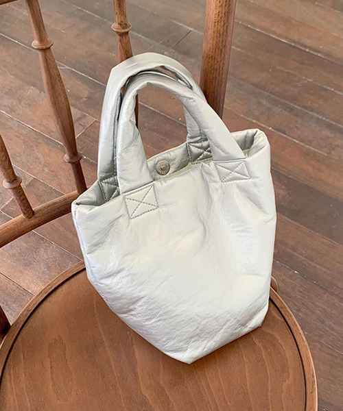 florist（フローリスト）の「メタリックパフィレザーハンドバッグ/トートバッグ（ハンドバッグ・レディース・ホワイト/ピンクゴールド/ブラック/シルバー・FREE）」の18枚目の写真