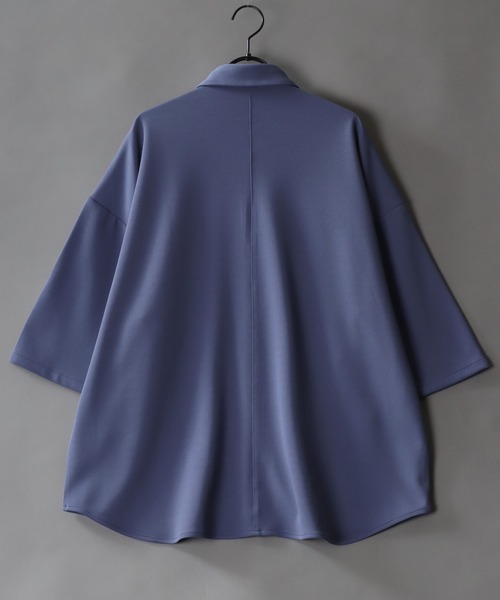 SITRY(シトリー)の「Amunzen Big Silhouette Shirt/UVカット 梨地 ビッグシルエット 半袖シャツ(シャツ/ブラウス・メンズ・ターコイズブルー/グレイッシュブルー/アイボリー/チャコール/グレイッシュベージュ/ブラック/オフホワイト/ダークグリーン・M/LL/L)」の19枚目の写真