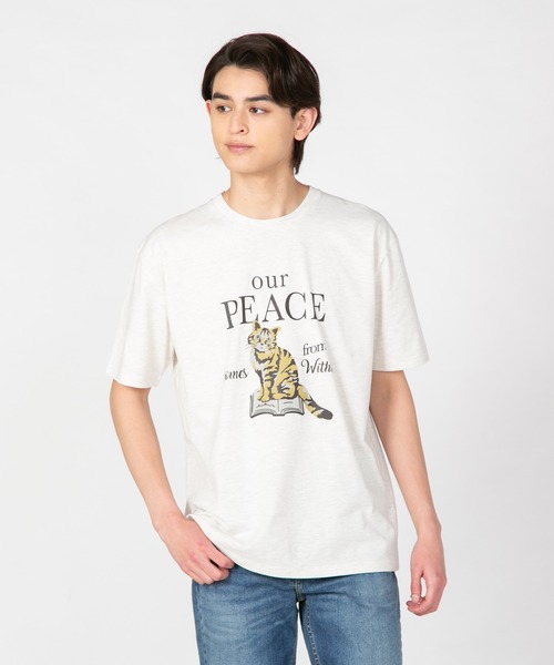 LB/S (エルビーエス)の「汗染みの目立たないTシャツ ZEROSTAIN ゼロステイン 犬猫 アニマルプリントTシャツ 防汚 UVカット 撥水(Tシャツ/カットソー・メンズ・ミント/ホワイト/ブルー/オフホワイト・X-LARGE/MEDIUM/SMALL/LARGE)」の5枚目の写真
