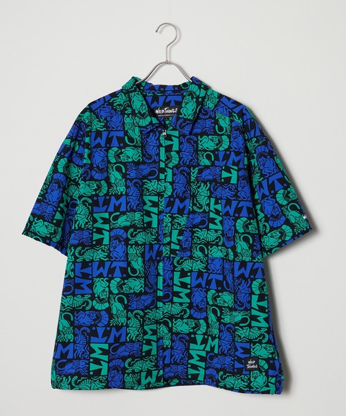 WILD THINGS/ワイルドシングス PRINT SLANT S/S SHIRT シャツ（シャツ 