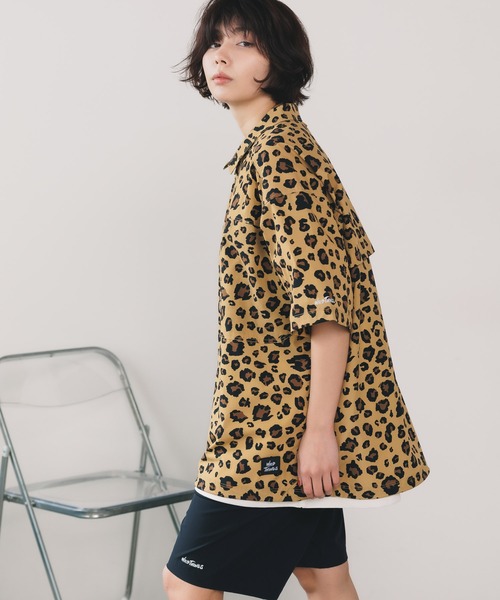WILD THINGS/PRINT SLANT S/S SHIRT シャツ WILD THINGS/ワイルドシングス PRINT SLANT S/S SHIRT シャツ