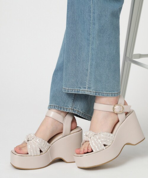 ESPERANZA(エスペランサ)の「ムスビウェッジサンダル 24SS(サンダル・レディース・ブラック系2/アイボリー/パープル系2・M/S/LL/L)」の15枚目の写真