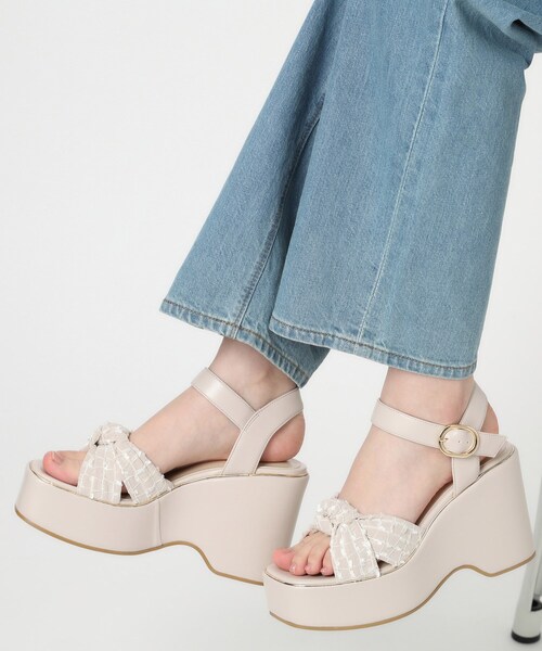 ESPERANZA(エスペランサ)の「ムスビウェッジサンダル 24SS(サンダル・レディース・ブラック系2/アイボリー/パープル系2・M/S/LL/L)」の16枚目の写真