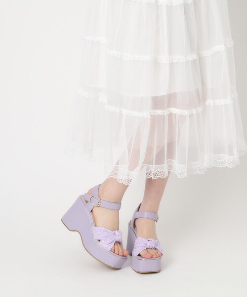 ESPERANZA(エスペランサ)の「ムスビウェッジサンダル 24SS(サンダル・レディース・ブラック系2/アイボリー/パープル系2・M/S/LL/L)」の11枚目の写真
