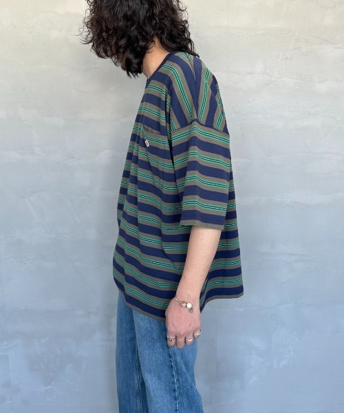 DANTON（ダントン）の「【WEB限定】[DANTON/ダントン] ビッグポケット ワンポイントロゴボーダーTシャツ（Tシャツ/カットソー・レディース・ブラック系/ベージュ/ネイビー・M/L）」の17枚目の写真
