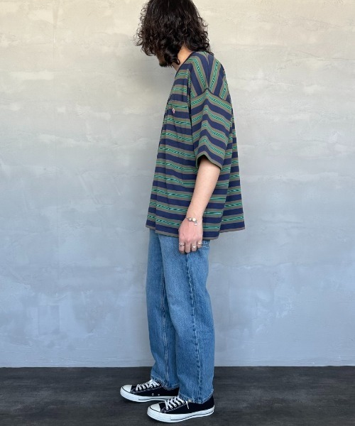 DANTON（ダントン）の「【WEB限定】[DANTON/ダントン] ビッグポケット ワンポイントロゴボーダーTシャツ（Tシャツ/カットソー・レディース・ブラック系/ベージュ/ネイビー・M/L）」の20枚目の写真