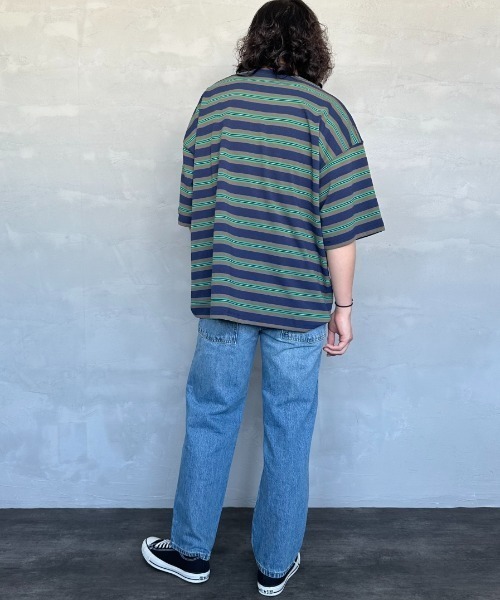 DANTON（ダントン）の「【WEB限定】[DANTON/ダントン] ビッグポケット ワンポイントロゴボーダーTシャツ（Tシャツ/カットソー・レディース・ブラック系/ベージュ/ネイビー・M/L）」の21枚目の写真