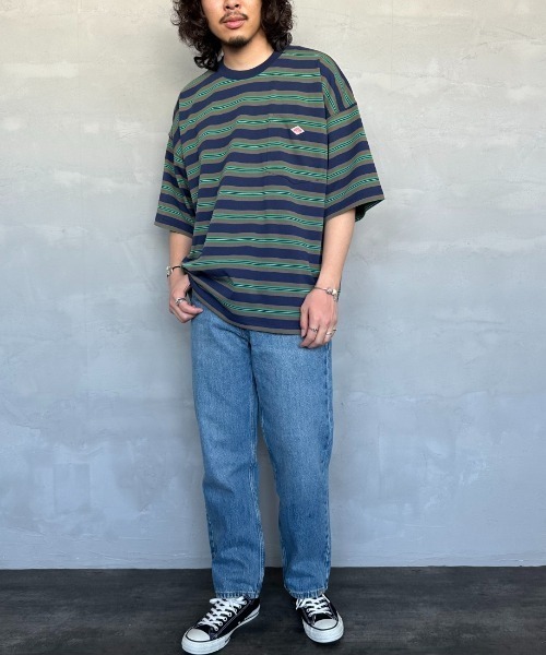 DANTON（ダントン）の「【WEB限定】[DANTON/ダントン] ビッグポケット ワンポイントロゴボーダーTシャツ（Tシャツ/カットソー・レディース・ブラック系/ベージュ/ネイビー・M/L）」の19枚目の写真
