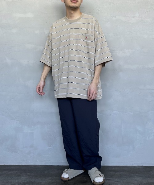 DANTON（ダントン）の「【WEB限定】[DANTON/ダントン] ビッグポケット ワンポイントロゴボーダーTシャツ（Tシャツ/カットソー・レディース・ブラック系/ベージュ/ネイビー・M/L）」の5枚目の写真